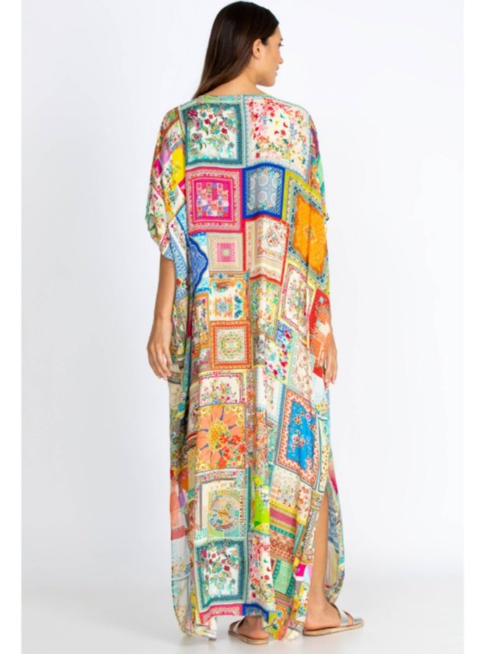 NEW JOHNNY WAS Bella Lace Up Maxi Kaftan Dress Bohemian Size 2X - Picture 9 of 9
